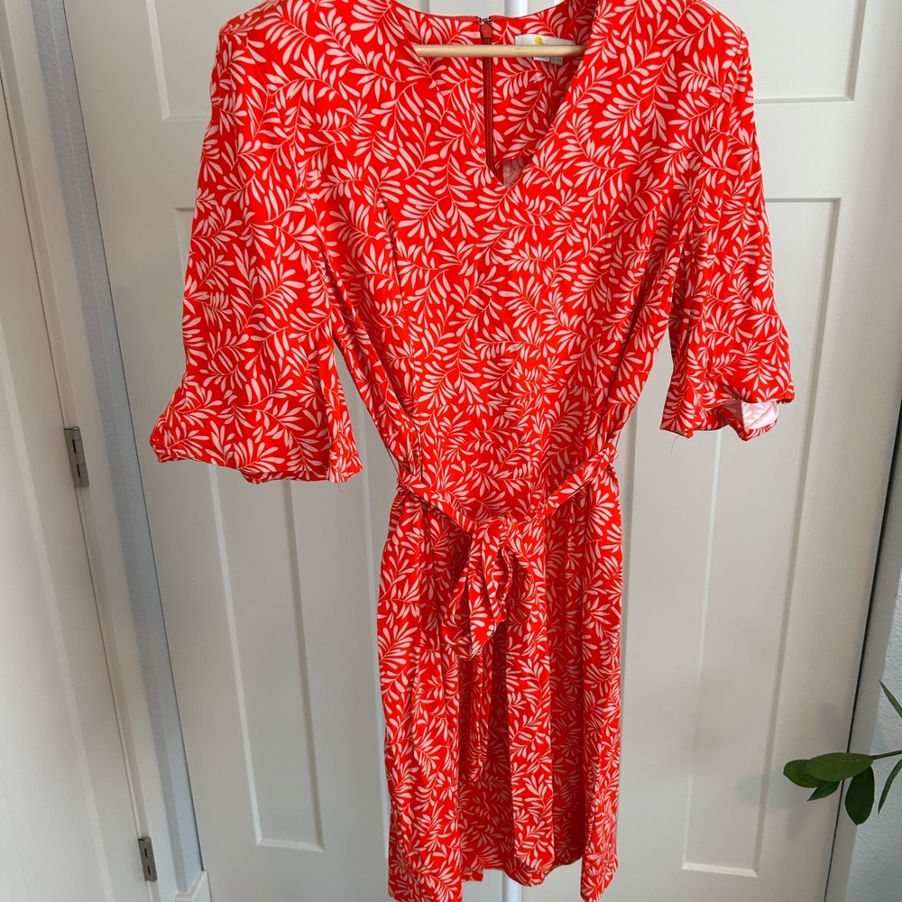 Biden Elegant Red Floral Dress